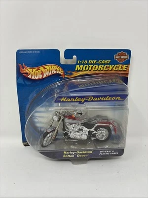Hot Wheels Harley-Davidson Softail Deuce 1:18 Die-Cast Motorcycle 2000 MOC 88426 - Image 1 of 2