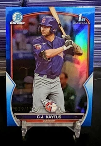 2023 Bowman Chrome Draft 1st CJ Kayfus True Blue Refractor/150 Guardians - Picture 1 of 2