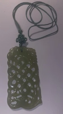 Colgante de trabajo abierto de jade tallado chino vintage Foto 1 de 4