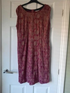 White Stuff Patterned Dress Buttons Up Back Size 16 - Picture 1 of 13