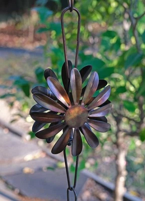 Wildflower Steel Rain Chain hand finished - Image 1 of 4