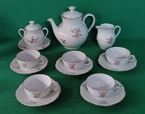 SERVIZIO TÈ THE X 5 PERSONE TAZZE PORCELLANA DECORO FLOREALE RICHARD GINORI. DB2 - Foto 1 di 17