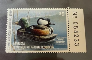 MINNESOTA - State Duck Stamp - #14 1990 MNH Full Tab On Right - Picture 1 of 2