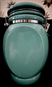 "COOKS CLUB" Quality & Design TURQUOISE GREEN CANISTER SEAL JAR - Picture 1 of 13