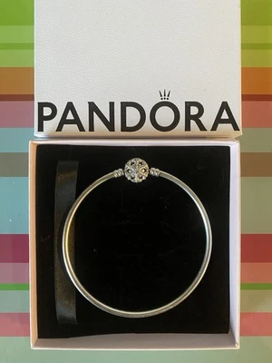 Pandora Armband Armreif, Durchmesser 7cm, 925 Silber, Schneeflockenverschluss - Bild 1 von 3