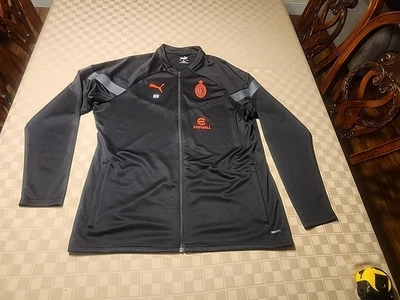 Puma AC Milan MENS XL Football Soccer Black Full Zip Bench Jacket "AV" ISSUED  - Image 1 of 4