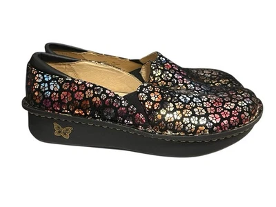Alegria Deb 482 Black Metallic Floral Comfort Slip On Shoes Sz 9.5-10 US/ EU 40 - Image 1 of 4