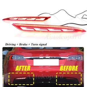 for Tesla S 2012-2022 2PCS Rear Fog Light Rear Bumper Light LED Reflector Lamps - Picture 1 of 10