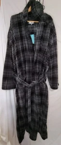 NWT Alexander Del Rossa 1X/2X Robe Tie Closure Mens Unisex Hood 2 Pockets Plaid - Picture 1 of 11