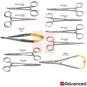 Gama de fórceps quirúrgicos para sutura de arteria hemostática portaagujas dentales alicates - Imagen 1 de 16