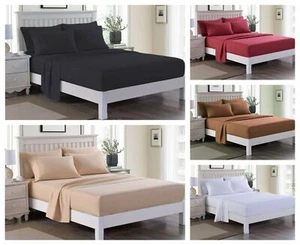 4 Pcs Bed Sheet Set 1800Count Microfiber Comfort Deep Pocket Hotel Quality Sheet - Picture 1 of 21