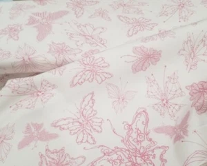 Loralie Designs - Flight Lace Pink Quilting & Crafting Fabric - Butterflies  - Picture 1 of 5