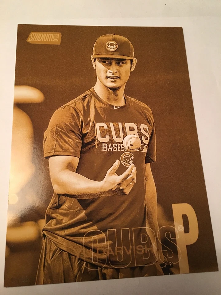 2018 Topps Stadium Club Jumbo 5x7 Yu Darvish Cubs 244 Gold 01/10 - Image 1 of 1