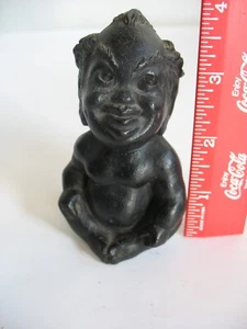 Vintage Hawaiian Menehune Coco Joe Lava Rock Man Figurine 3 3/4" - Picture 1 of 7
