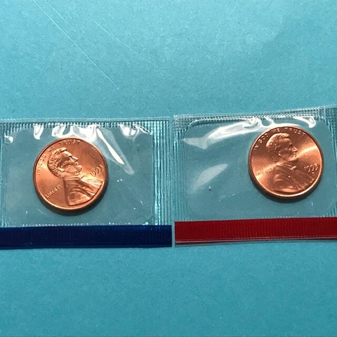 1993 P&D Lincoln Cent Unc in Mint Cello    FREE SHIP Cover