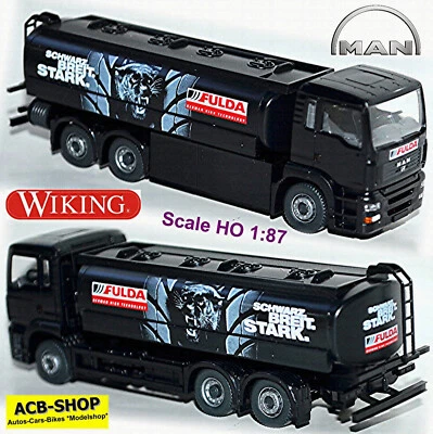Man Tg-A M 26.480 Camion Cisterna Fulda Nero Larghezza Forte 1:87 Wiking 779 03 - Immagine 1 di 4