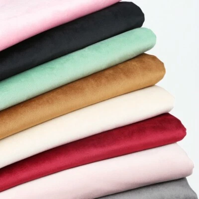 1M Crushed Velvet Fabric Plain Color Material Craft Sofa Cover Upholstery Sewing - Image 1 of 4