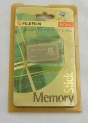 VINTAGE FUJIFILM LEXAR FULL SIZE 64MB MEMORY STICK FOR PLAYSTATION PSP CYBERSHOT - Image 1 of 2