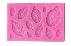 Silikom Blätter Backform Fondant Ausstechform für alle Anlässe Pink 9,5 x 6cm - Bild 1 von 1