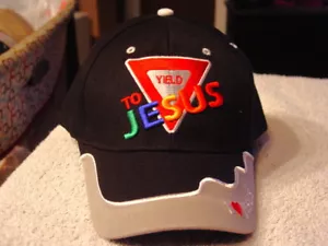 JESUS YIELD TO JESUS RELIGIOUS BASEBALL CAP HAT ( BLACK ) - Picture 1 of 2