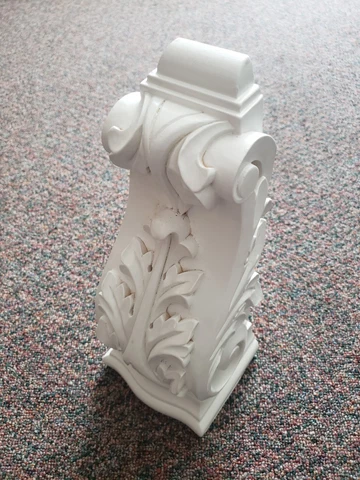Authentic Hand Wood Carved Design CRV5098 Acanthusl Corbel - White, Size: Large Cover