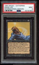1993 Magic The Gathering MTG International Edition Drain Life PSA 9