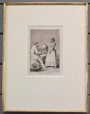 Plato de Grabado Francisco Goya "Mejor Es Holgar" 73 De Los Caprichos En Marco Foto 1 de 4
