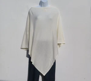 Poncho | 'Boat Neck' | Cashmere Silk Wool Blend | Knit | Nepal | Ivory - Picture 1 of 4