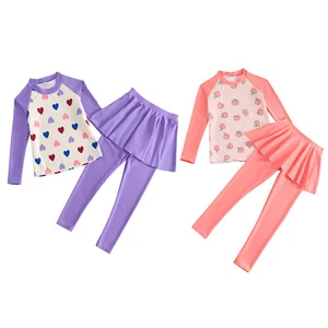 Kids Girls Swimwear Quickly-dry Swimsuit Rash Guard Bathing Suit Surfing Nylon - Picture 1 of 18