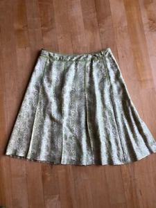 Ann Taylor 10 silk skirt knee length side buttons floral multicolor lined - Picture 1 of 5