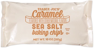 Trader Joe's Caramel Sea Salt Baking Chips 10 oz Best by 7/14/27 - Image 1 of 3