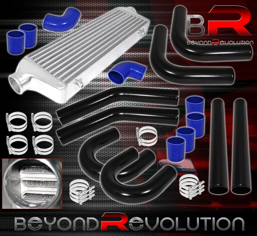 Kit de tuberías 2,5" X8 piezas + acoplador negro + abrazaderas de perno en T + intercooler turbo fmic Foto 1 de 1