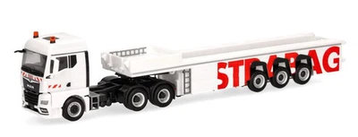 HERPA, MAN TGX GM 6x4 con rimorchio a 3 assi STRABAG, 1/87,  HER319270 - Immagine 1 di 4