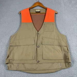 Vintage LL Bean Vest Size Large Script Logo Duck Canvas Hunting Game Bag 50s 60s - Picture 1 of 21