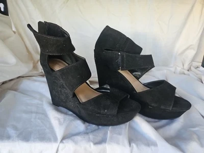 Christian Siriano Negro Gamuza Botines Tacones con Cremallera Talla 8 Foto 1 de 4