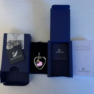 Swarovski 8cm Teléfono Corazón Dije con Mariposa NUEVO Foto 1 de 4