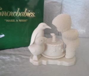 Department 56 - Snowbabies - "Make A Wish" - Birthday Cake Figurine With Box - Picture 1 of 2