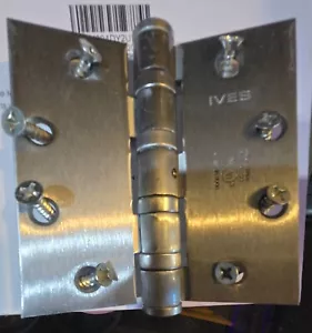 Ives Ball-Bearing Hinge Set of 3 Satin Chrome Solid Brass, 4-1/2" x 4-1/2" - Picture 1 of 2