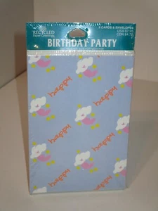 Vtg 90s Happy Birthday Party Invitations Sealed Package of 8 Moon Stars & Cloud - Picture 1 of 2