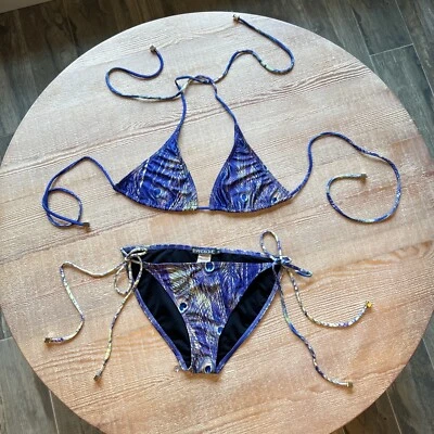 Traje de baño bikini de dos piezas We Are Handsome púrpura pavo real para mujer M Foto 1 de 4