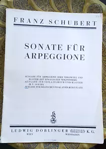 Franz Schubert Sonata fur Arpeggione for Violin and Piano Ludwig Doblinger - Picture 1 of 4