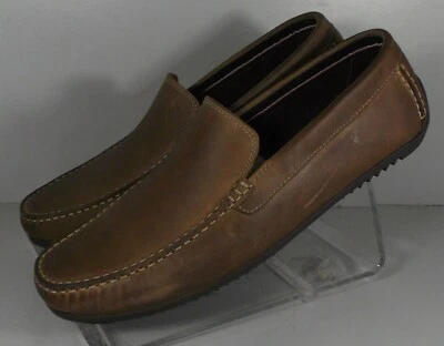 593766 MS50 NATHAN MEN'S SHOES SIZE 10 M BROWN LEATHER DRIVER JOHNSTON & MURPHY - Image 1 of 4