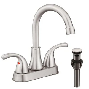 Bathroom Sink Faucet 4 Inch Faucet 2 Handle Bathroom Sink Faucet Lead-Free Br... - Picture 1 of 8