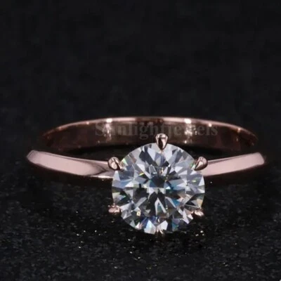 RARE 1.70 Ct Certified Treated White Diamond Ring 925 Silver Prong Setting - Image 1 of 4