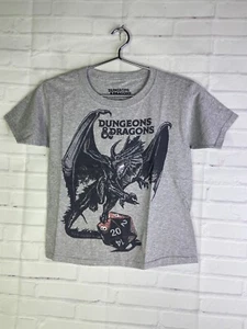 Dungeons and Dragons D20 Graphic Print Gray Short Sleeve T-Shirt Youth Boys S - Picture 1 of 6