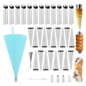 35pcs Cream Horn Mold 16pcs Cone Shaped 12pcs Tubular Shaped Baking Molds 1pc... - Picture 1 of 7