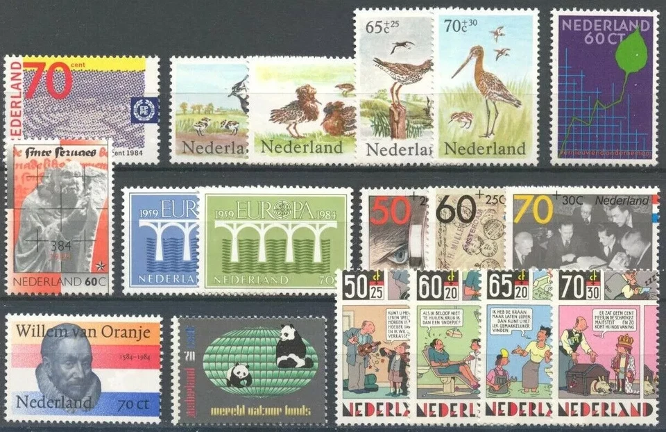 NETHERLANDS - 1984 YEAR SET MINT MNH (18 STAMPS ) NO BLOCKS & NO BOOKLET - Image 1 of 1