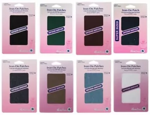 Hemline Iron-On Patches Strong All Colours - For Mending / Repair / Decorating - Picture 1 of 15