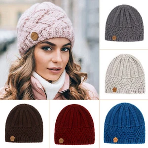 Men Women Winter Beanie Hat Ladies Warm Chunky Thermal Knitted Ski Cap Hats AU - Picture 1 of 20