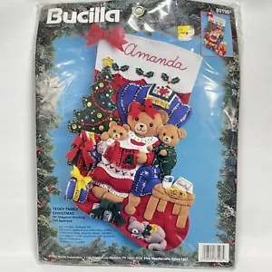 Kit Calze in Feltro Bucilla TEDDY FAMIGLIA NATALE 83198 Sigillato 18" Mamma Orso - Foto 1 di 7